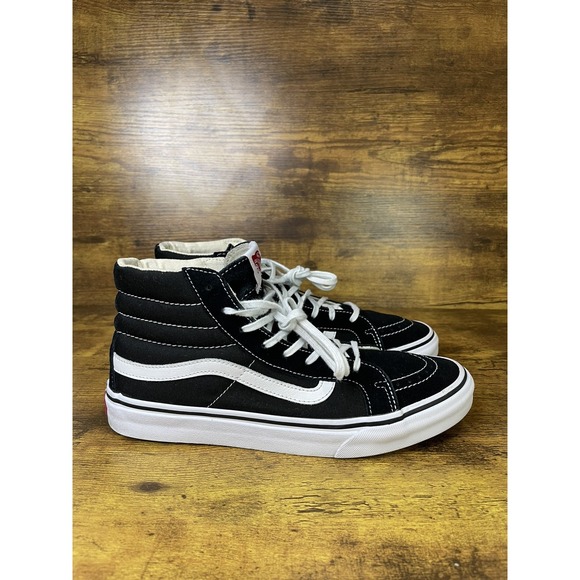 Vans Shoes - Unisex Sk8-Hi Classic Black White Canvas Skate Shoes Sneakers Size 8 Men-9.5 W